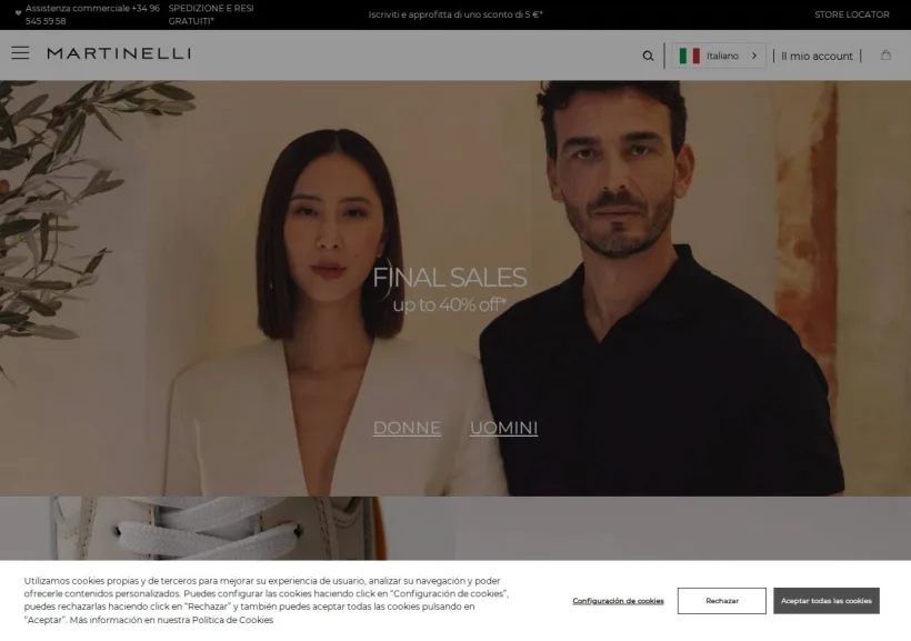 Schermata della pagina offerta di Martinelli