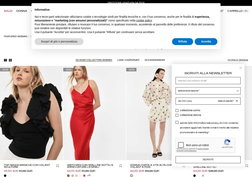 Schermata della pagina offerta di Imperial Fashion