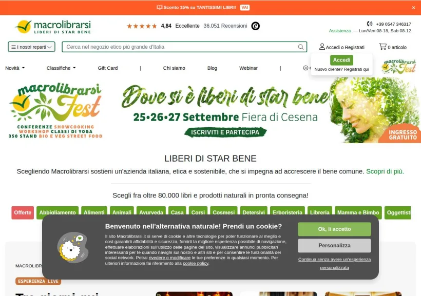 Schermata della pagina offerta di Macrolibrarsi