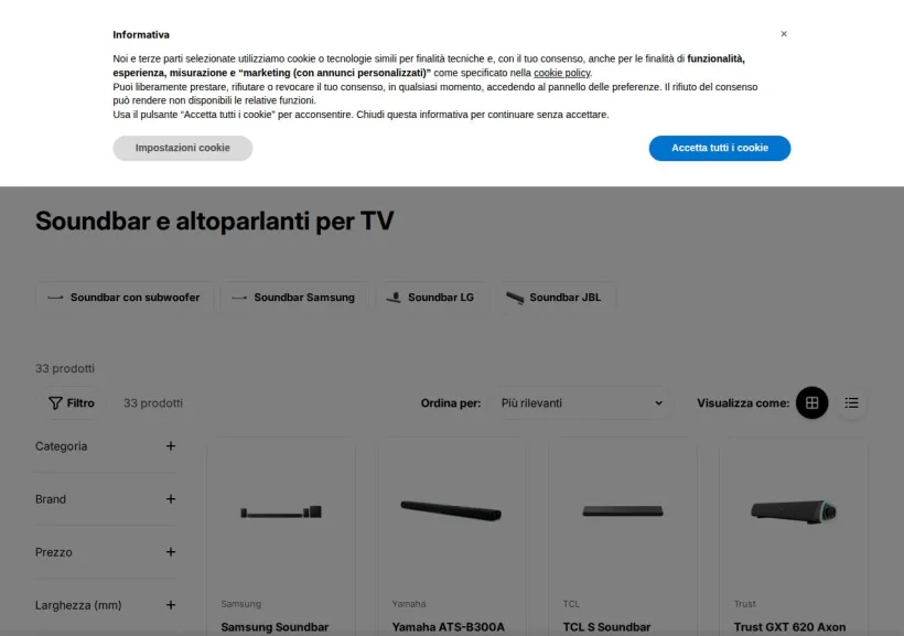 Schermata della pagina offerta di Freeshop