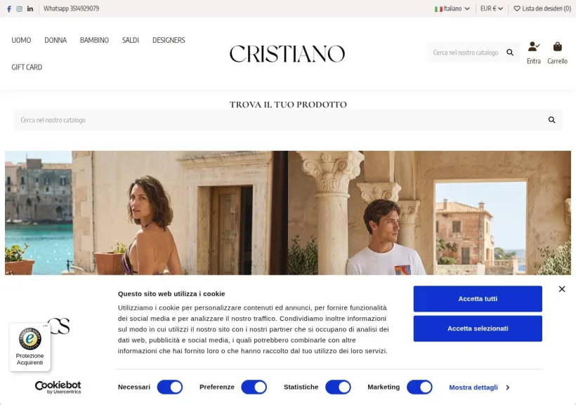 Schermata della pagina offerta di Cristiano Calzature