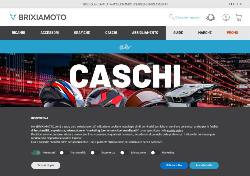 Schermata della pagina offerta di Brixia Moto