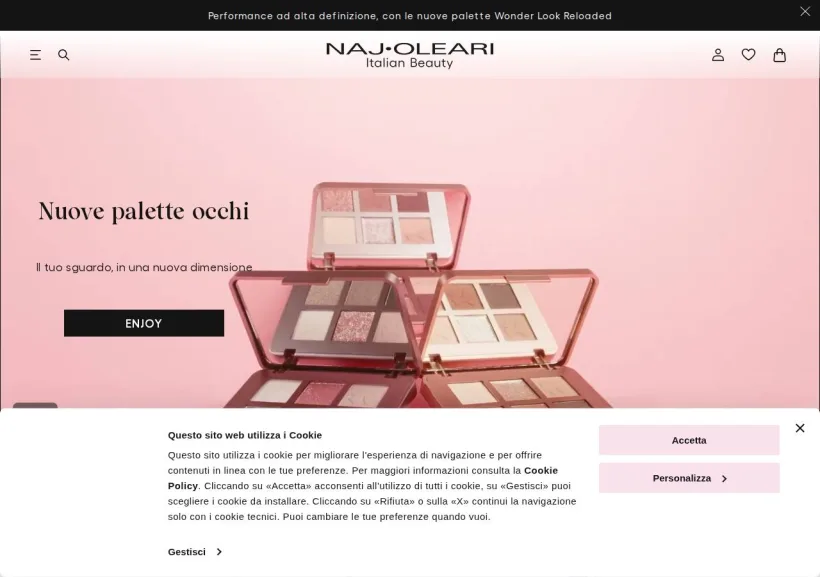 Schermata della pagina offerta di Naj Oleari Beauty