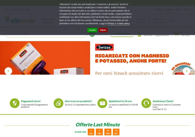 Schermata della pagina offerta di Effeverde