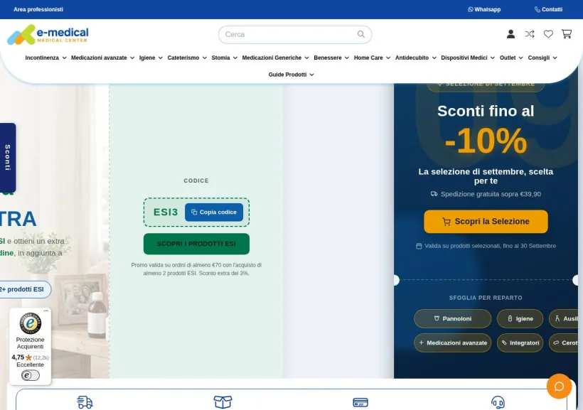 Schermata della pagina offerta di E-medical