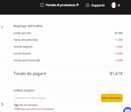 Test al checkout
